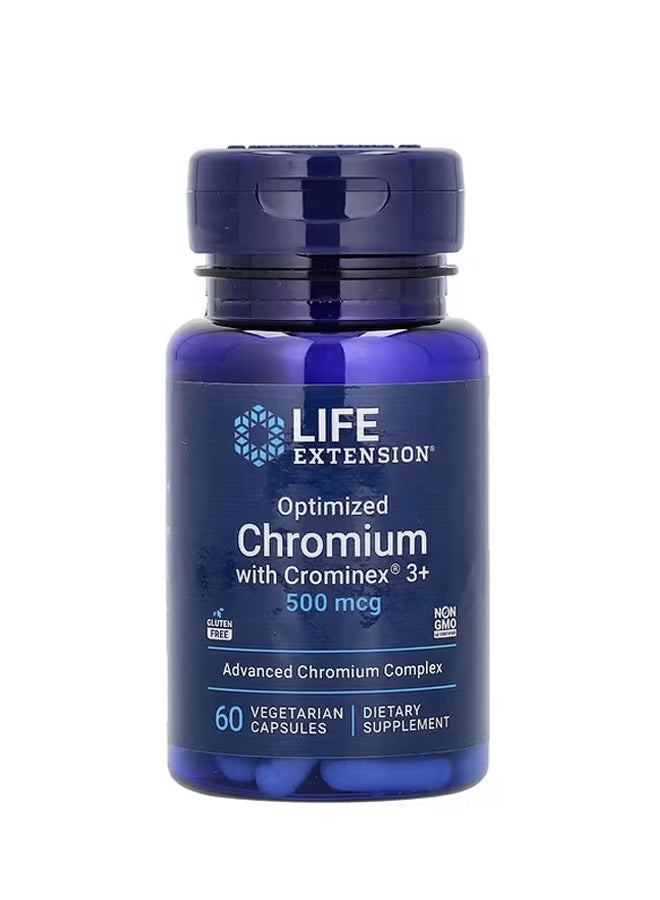 Life Extension Optimized Chromium with Crominex 3+ 500 mcg 60 Vegetarian Capsules