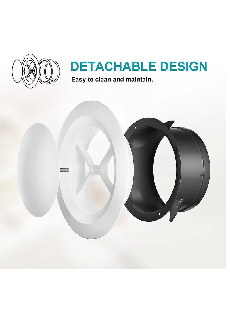 Vent Cover, Round ABS Adjustable Soffit Vent, Round Ceiling Diffuser for Living Room, Closet, Bathroom, Kitchen, Garage Ventilation Use 2Pcs, 205 * 70 * 144mm