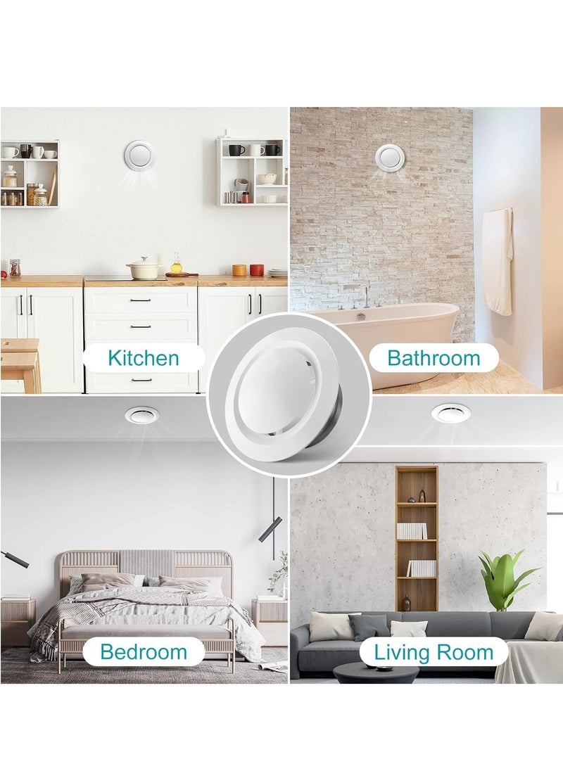 Vent Cover, Round ABS Adjustable Soffit Vent, Round Ceiling Diffuser for Living Room, Closet, Bathroom, Kitchen, Garage Ventilation Use 2Pcs, 205 * 70 * 144mm