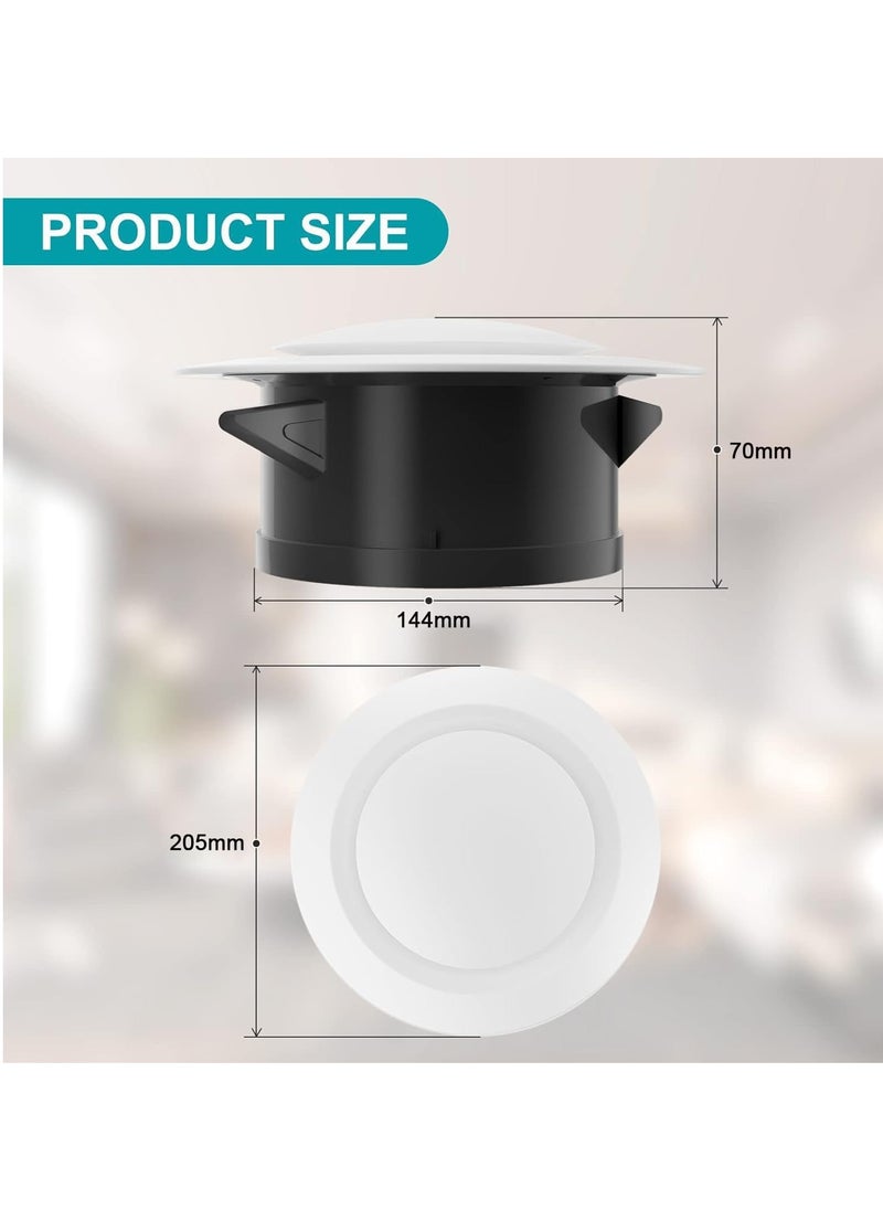 Vent Cover, Round ABS Adjustable Soffit Vent, Round Ceiling Diffuser for Living Room, Closet, Bathroom, Kitchen, Garage Ventilation Use 2Pcs, 205 * 70 * 144mm