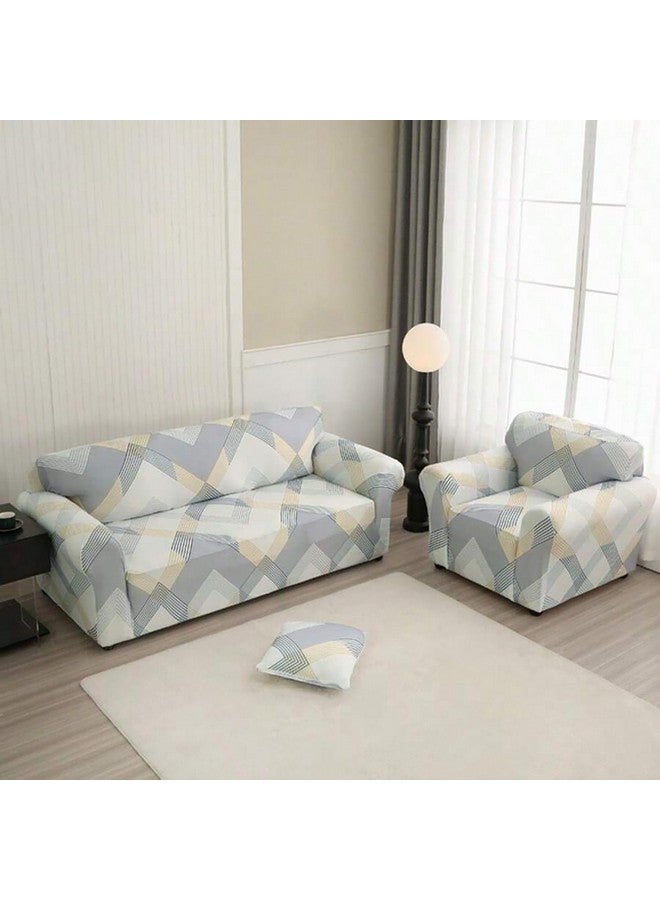 House of Quirk Universal Sofa Cover Big Elasticity Cover for Couch Flexible Stretch 140 GSM Sofa Slipcover (Yellow Curve, Four Seater) - Image 2