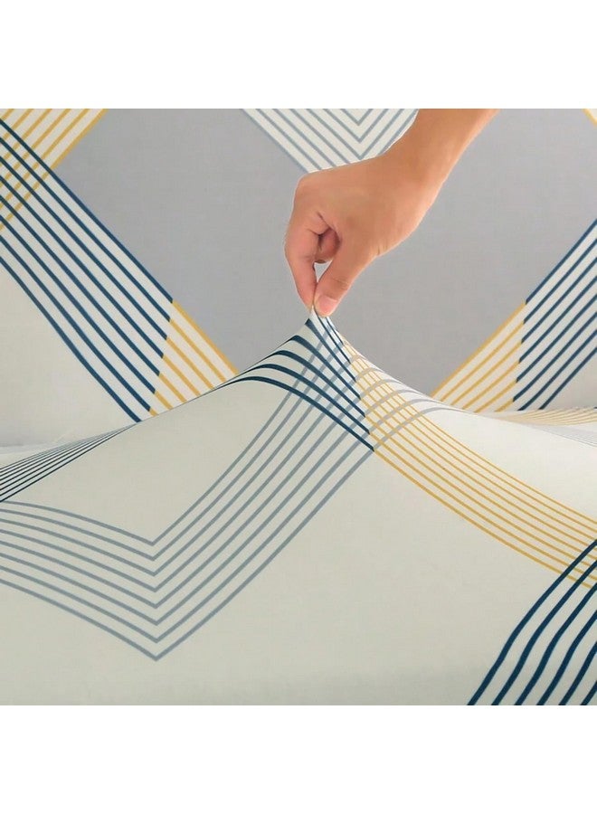 House of Quirk Universal Sofa Cover Big Elasticity Cover for Couch Flexible Stretch 140 GSM Sofa Slipcover (Yellow Curve, Four Seater) - Image 4