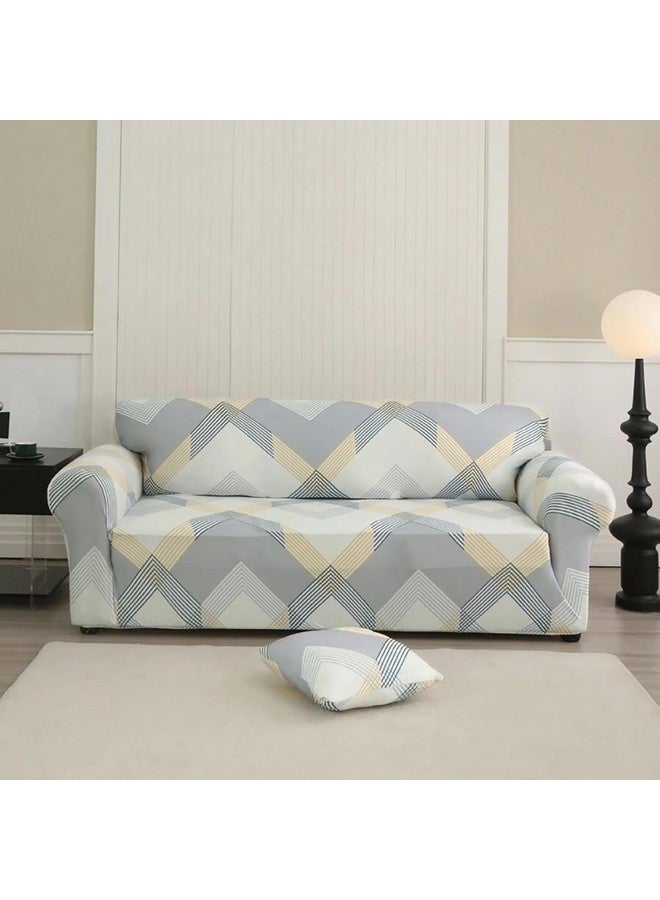 House of Quirk Universal Sofa Cover Big Elasticity Cover for Couch Flexible Stretch 140 GSM Sofa Slipcover (Yellow Curve, Four Seater) - Image 3