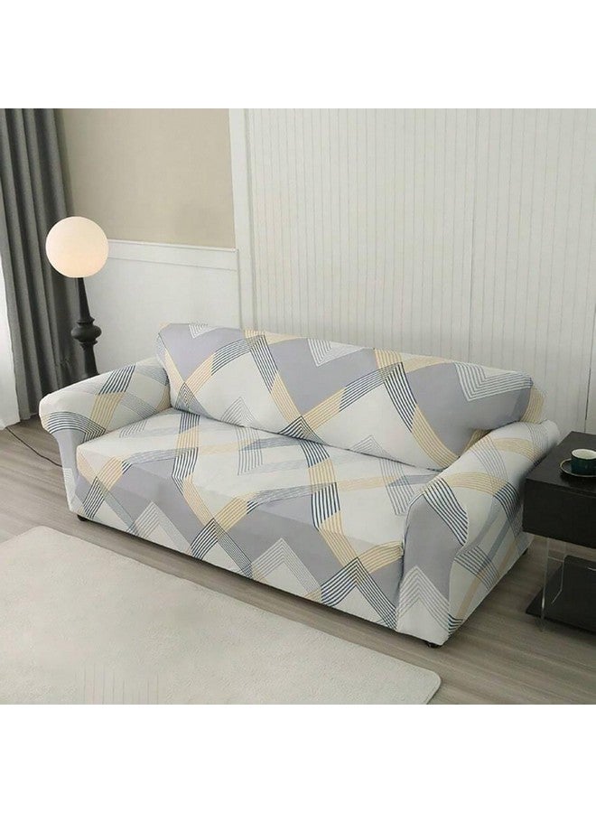House of Quirk Universal Sofa Cover Big Elasticity Cover for Couch Flexible Stretch 140 GSM Sofa Slipcover (Yellow Curve, Four Seater) - Image 1