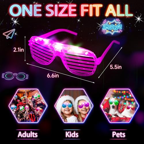 SHQDD 38PCS LED Glasses, Light Up Glasses, 5 Colors, 3 Light Modes, Glow in The Dark Party Supplies, Neon Party Favors for Birthday Gifts, Party Decorations, New Year, Carnival - Image 4