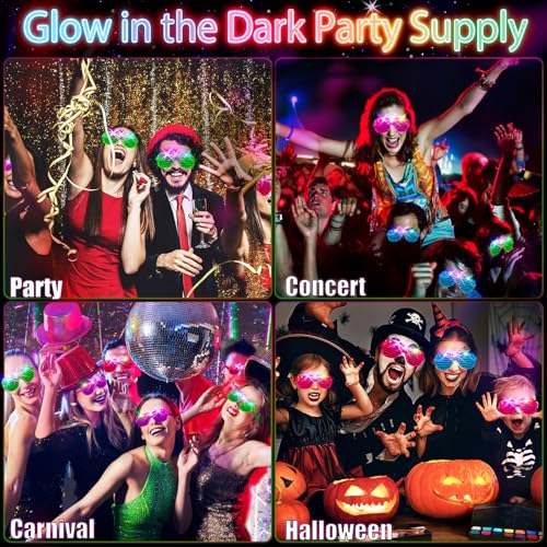 SHQDD 38PCS LED Glasses, Light Up Glasses, 5 Colors, 3 Light Modes, Glow in The Dark Party Supplies, Neon Party Favors for Birthday Gifts, Party Decorations, New Year, Carnival - Image 5