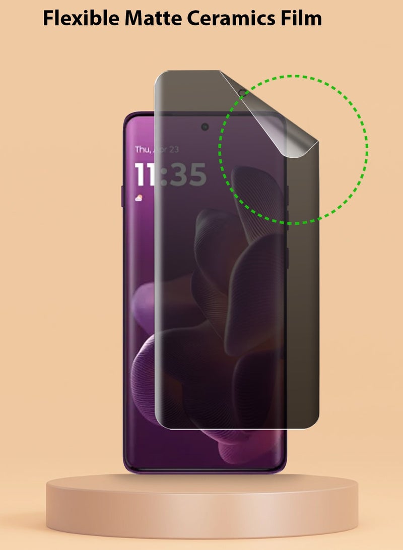Techie 2 Pack Motorola edge 60 Pro 5G Privacy Screen Protector - Full Cover Matte Ceramic Privacy Screen Protector, Explosion Proof, Anti Bubble Anti-Fingerprint Easy Installation - Image 4