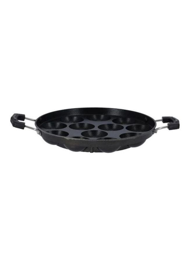 DELCASA 12-Pits Aluminum Appa Pathram Black 31x23x4.5cm - Image 3
