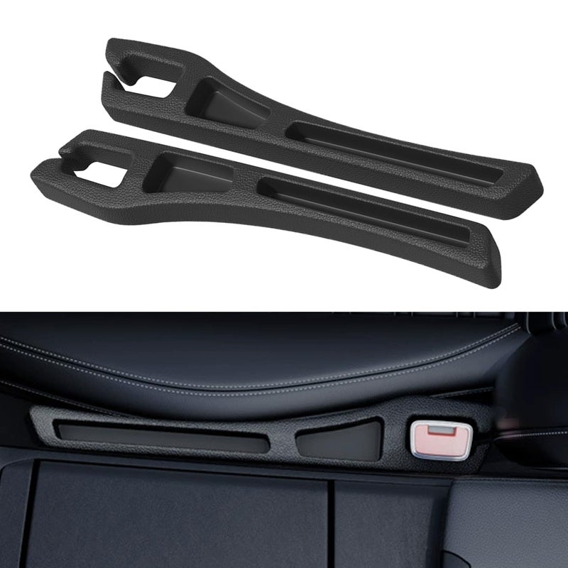 Alieemo Car Seat Gap Filler Organizer, 2PCS Multifunctional Vehicle Fill Gap Blocker with Storage Slot Between Seat & Console, Anti-Drop Auto Interior Organization, Universal Fit (Black) - Image 1