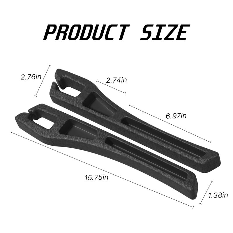Alieemo Car Seat Gap Filler Organizer, 2PCS Multifunctional Vehicle Fill Gap Blocker with Storage Slot Between Seat & Console, Anti-Drop Auto Interior Organization, Universal Fit (Black) - Image 2