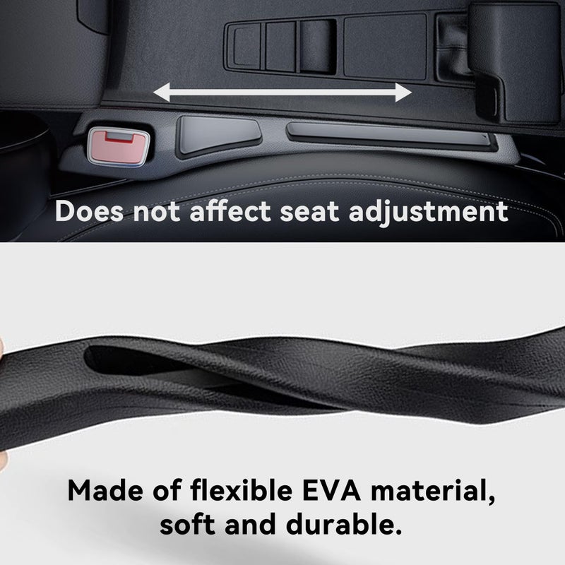 Alieemo Car Seat Gap Filler Organizer, 2PCS Multifunctional Vehicle Fill Gap Blocker with Storage Slot Between Seat & Console, Anti-Drop Auto Interior Organization, Universal Fit (Black) - Image 5