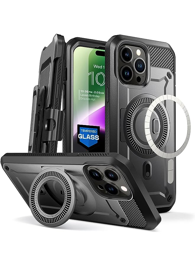 SupCase Unicorn Beetle MagPro Case for iPhone 14 Pro Max 6.7", [Compatible with MagSafe][Built-in Tempered Glass Screen Protector] Full Body Rugged Case with Kickstand & Belt-Clip - Image 1