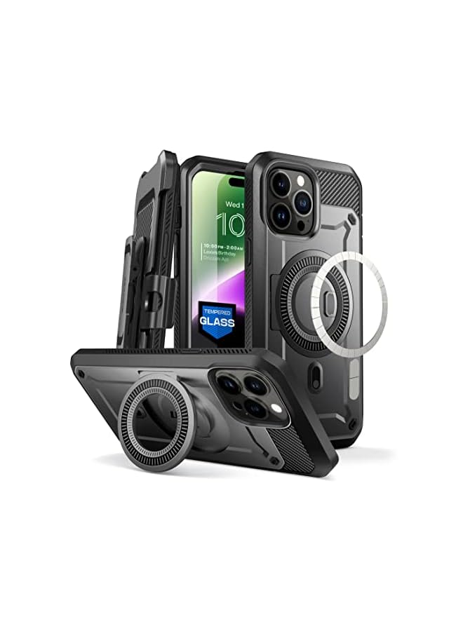 SupCase Unicorn Beetle MagPro Case for iPhone 14 Pro Max 6.7", [Compatible with MagSafe][Built-in Tempered Glass Screen Protector] Full Body Rugged Case with Kickstand & Belt-Clip - Image 2