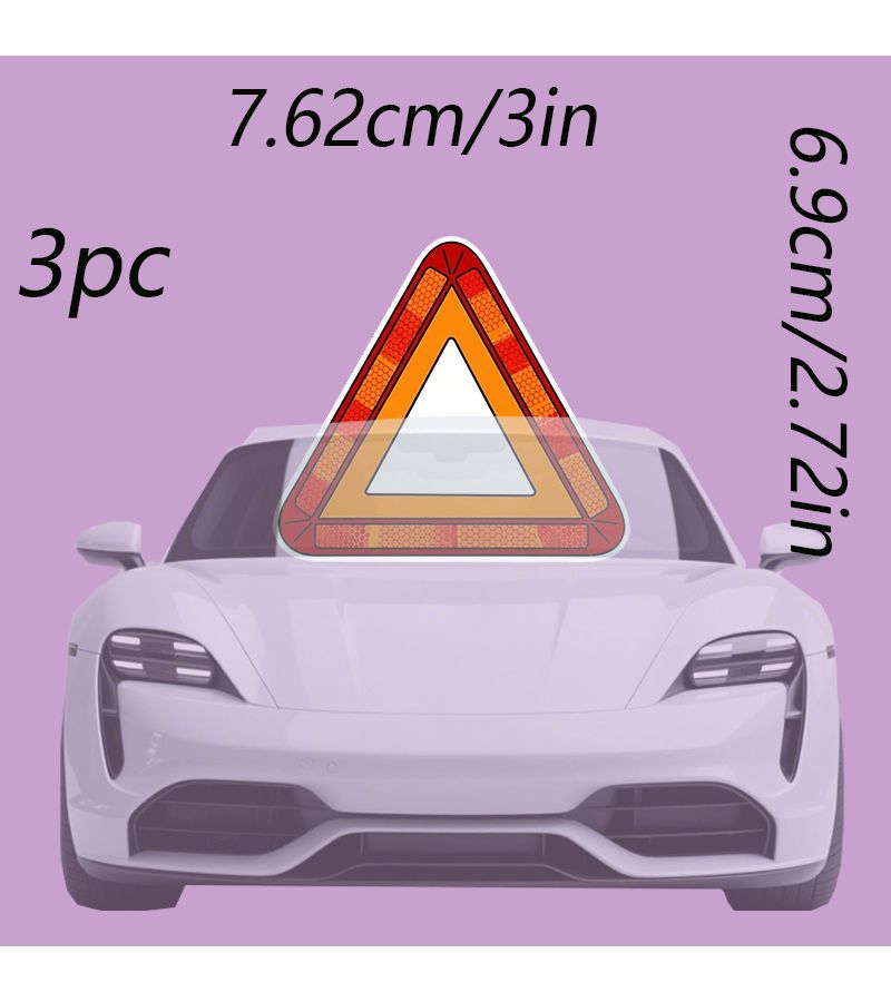 Set Of 3 Slow Moving Vehicle Reflective Safety Triangle Vinyl Decals For Cars Trucks Farm Equipment - Image 2