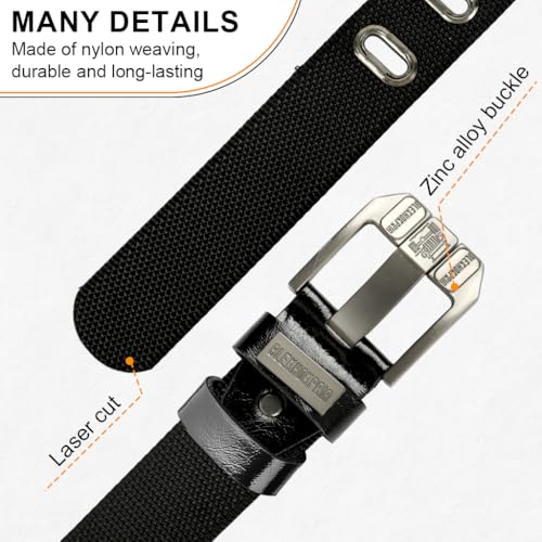 GUSTAVE® Belts for Man, Nylon Woven Men Belt, Tactical Mens Belt for Men Jeans, Pin-and-Tuck, Alloy Buckle, Adjustable Casual Outdoor Mens Fashion Accessories Stylish Belts Gifts - Black, 123cm/48.4'' - Image 4