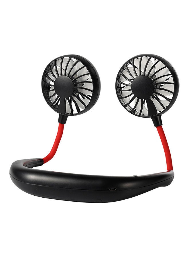 مروحة محمولة قابلة للشحن تعلق على الرقبة أسود - Image 1