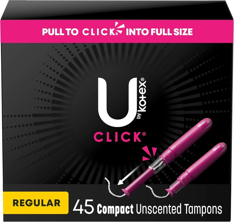 U by Kotex U by Kotex Tampons, Click Compact, Regular Absorbency, Unscented, 45 Count 