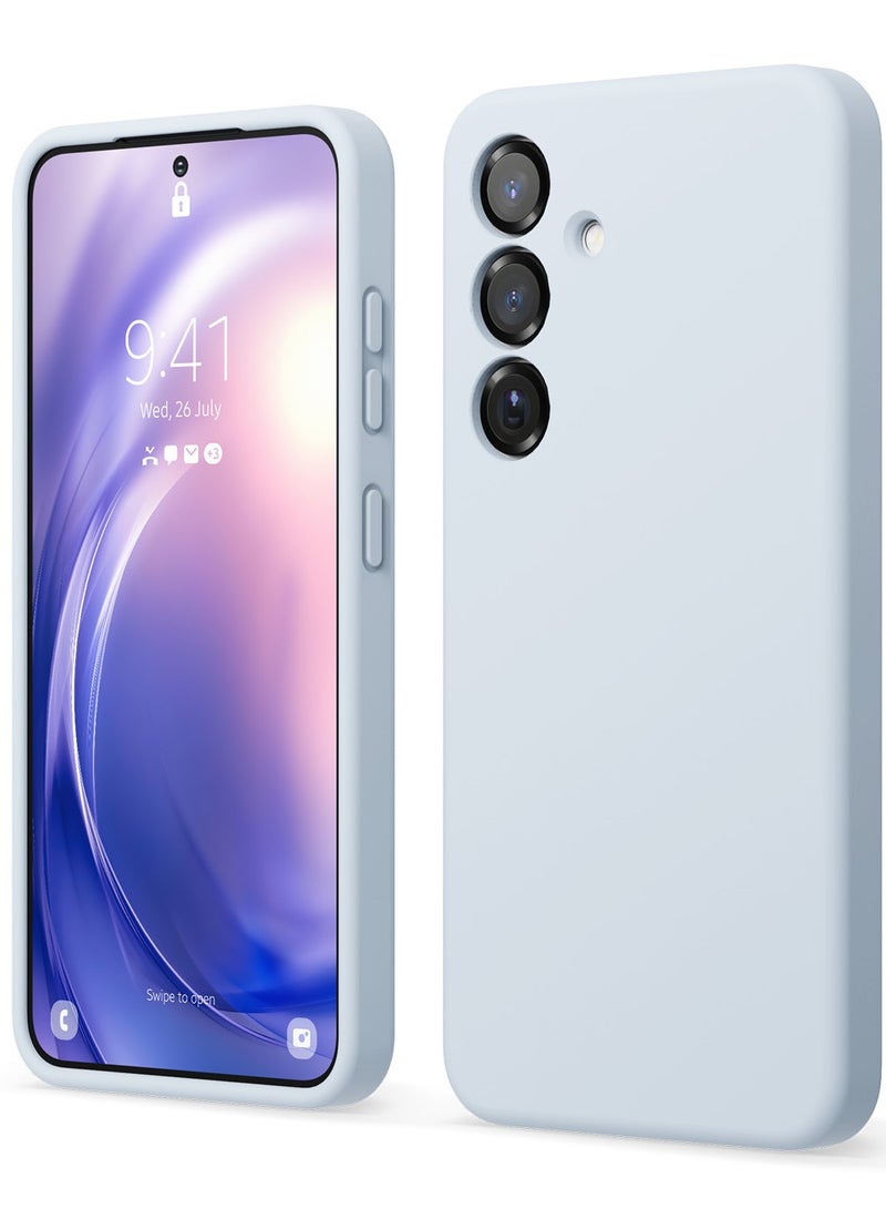 Elago Liquid Silicone for Samsung Galaxy S25 Case Cover Full Body Screen Camera Protective, Shockproof, Slim, Anti-Scratch Soft Microfiber Lining - Light Blue - Image 1