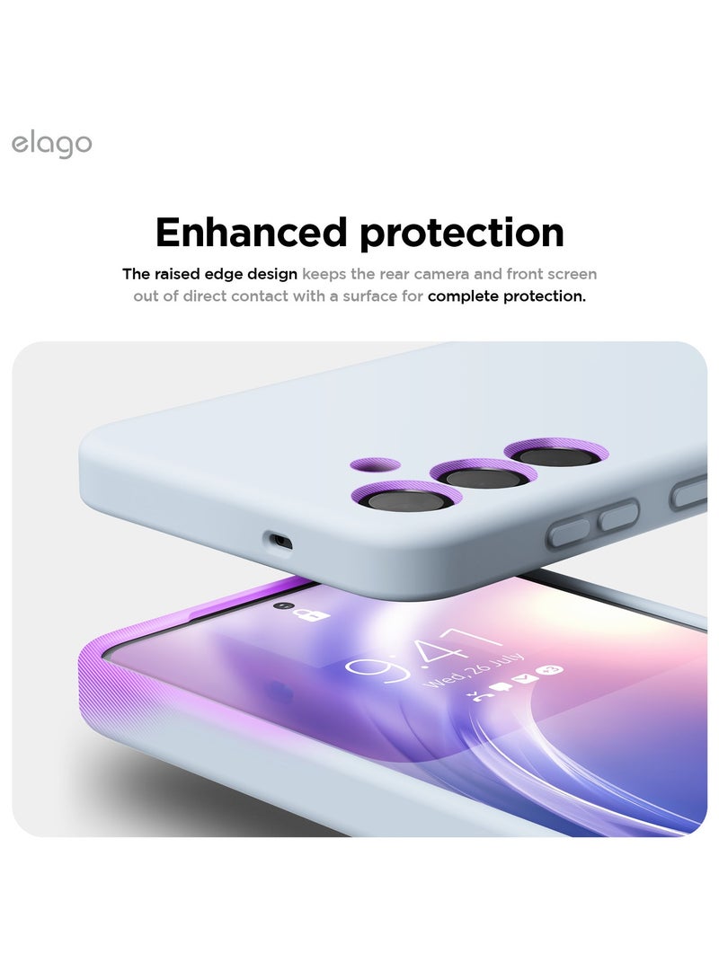 Elago Liquid Silicone for Samsung Galaxy S25 Case Cover Full Body Screen Camera Protective, Shockproof, Slim, Anti-Scratch Soft Microfiber Lining - Light Blue - Image 5