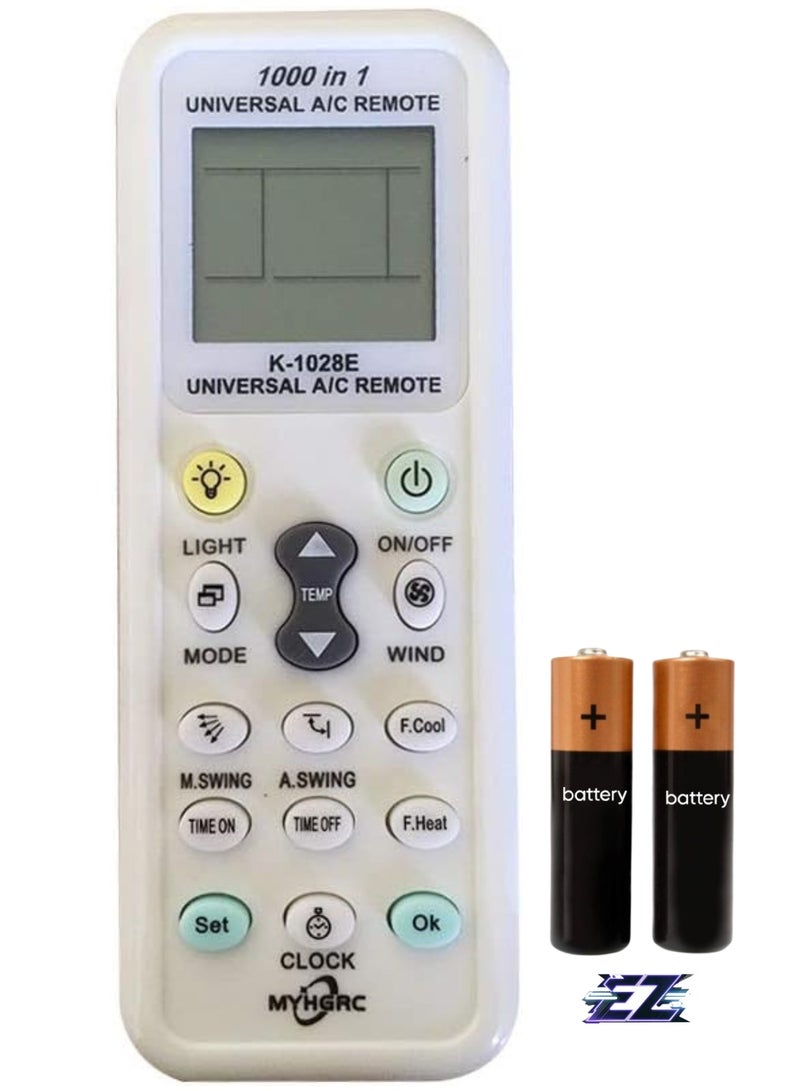 ELTRAZONE Universal Remote Control Air Conditioner for Air Conditioning Ariagel, Carrier, Daikin, Gree, Artston, Hitachi, LG, Mitsubishi, Samsung, York and other brands with automatic search function with Battery - Image 1