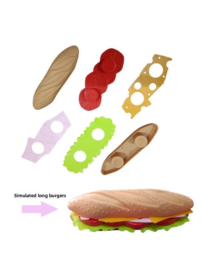 Children's French Fries Cake Burger Bread Breakfast Toy Set Play House Year Pizza Model Artificial Food-Color:20-piece Hamburger House Set  - Image 3