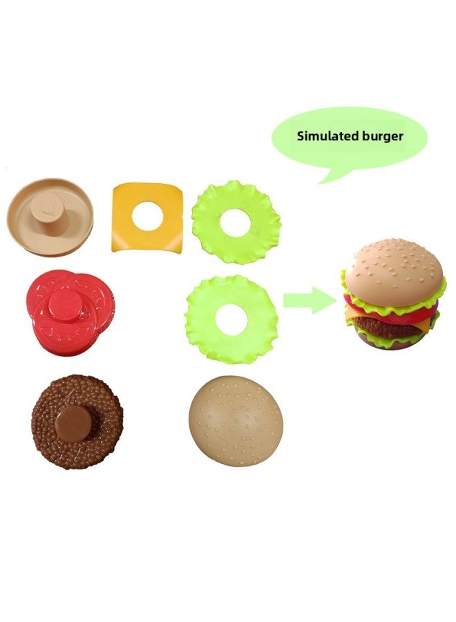 Children's French Fries Cake Burger Bread Breakfast Toy Set Play House Year Pizza Model Artificial Food-Color:20-piece Hamburger House Set  - Image 4