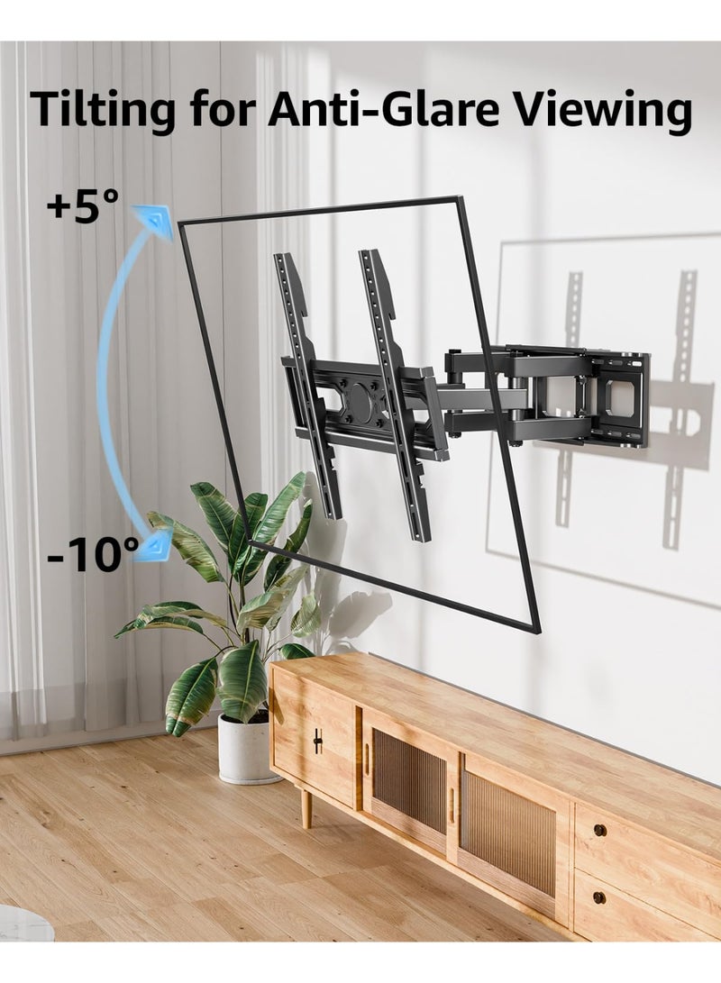 TV Wall Mount for 32-65 Inch Flat Curved LED LCD TVs - Full Motion, Tilt, Swivel, Dual Articulating Arms, Max VESA 400x400mm, 99lbs Max Load - Image 5