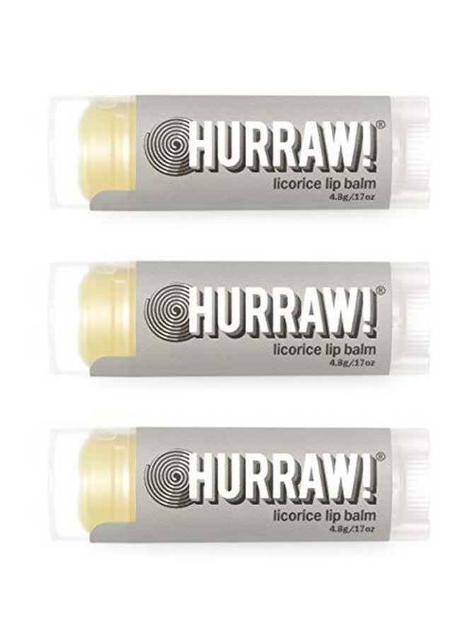 Hurraw! Licorice Lip Balm 3 Pack: Organic Certified Vegan Cruelty and Gluten Free NonGMO 100% Natural Ingredients Bee Shea Soy and Palm Free Made in USA - Image 1