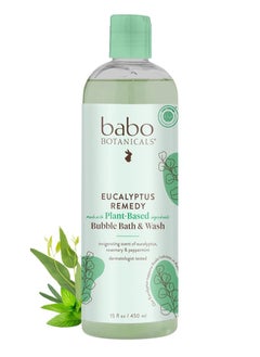 Babo Botanicals Babo Botanicals Eucalyptus Remedy 2-in-1 Bubble Bath & Wash - Invigorating Eucalyptus, Rosemary & Peppermint - For all ages - EWG Verified - Vegan  - Image 1