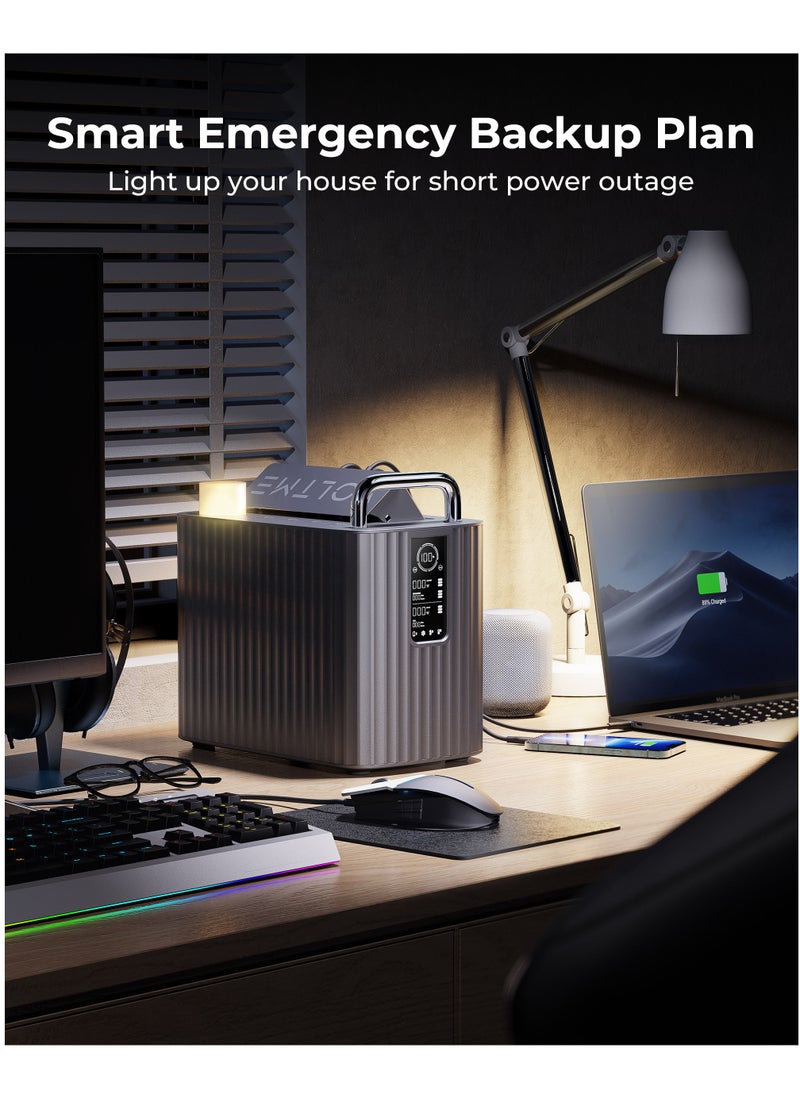 VOLTME Portable Power Station 600W (1200W Surge), 577.2Wh/156000mAh LiFePO4 Battery Backup Generator, Fast Charging Solar Generator (Panel Not Included) with LED Light, Ideal for Home Use, Outdoor Camping, RVs, Travel, Hunting, Emergency Power, and Power Outages  - Image 4