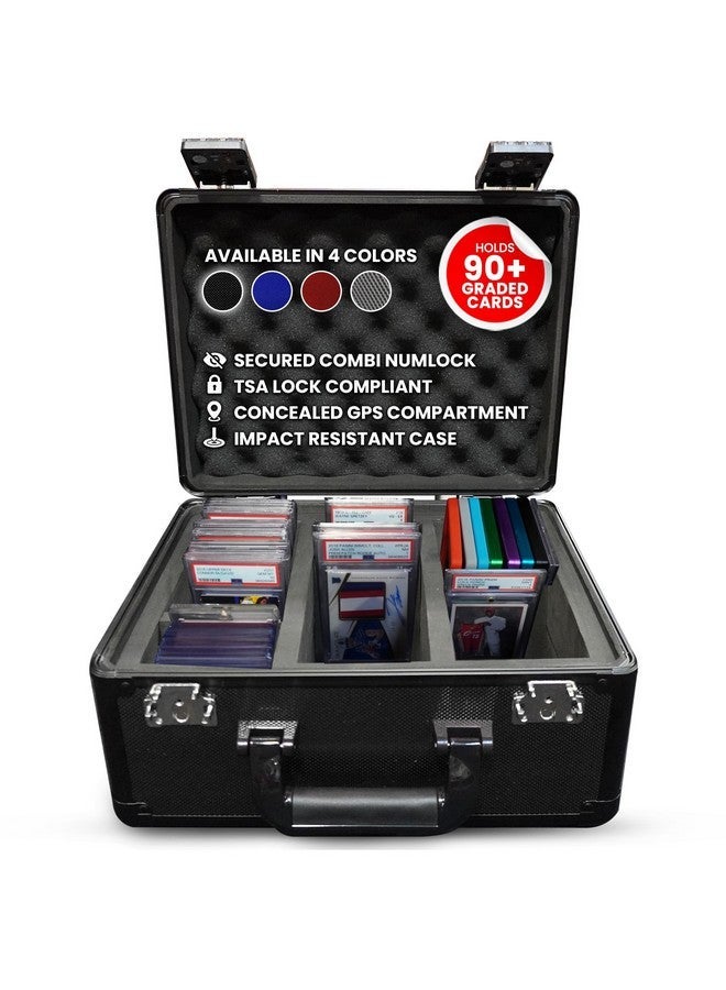 EVORETRO Premium Graded Card Storage Box - Impact Resistant Graded Card Case with TSA Lock & GPS Compartment, Holds 90 PSA/BGS Cards, Toploader Cards, Sports, Trading Card Storage Box for Collectors & Travel - Image 1