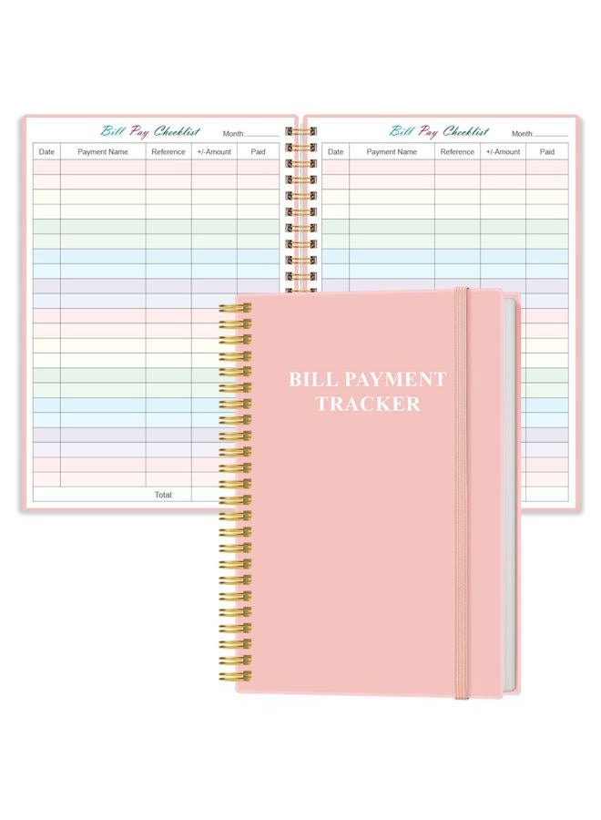 Yaridar Bill Payment Checklist - Monthly Bill Organizer & Planner for Personal Budgeting Financial, Bill Payment Tracker Notebook, 5.8" x 8.5", Pink-A - Image 1