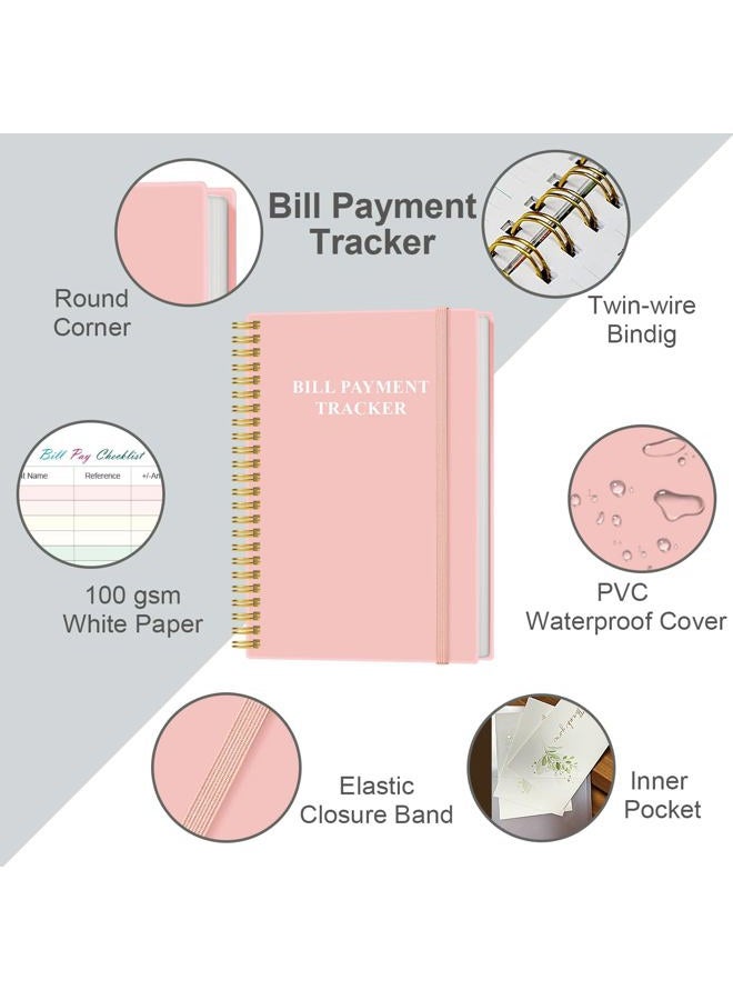 Yaridar Bill Payment Checklist - Monthly Bill Organizer & Planner for Personal Budgeting Financial, Bill Payment Tracker Notebook, 5.8" x 8.5", Pink-A - Image 2