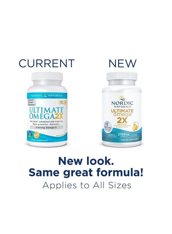 NORDIC NATURALS Ultimate Omega 2X, Lemon Flavor - 60 Soft Gels - 2150 mg Omega-3 - High-Potency Omega-3 Fish Oil with EPA & DHA - Promotes Brain & Heart Health - Non-GMO - 30 Servings  - Image 5