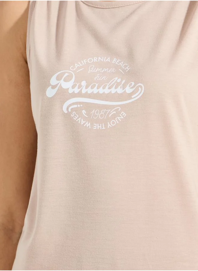 ستايلي California Beach Print Vest & Shorts Set
