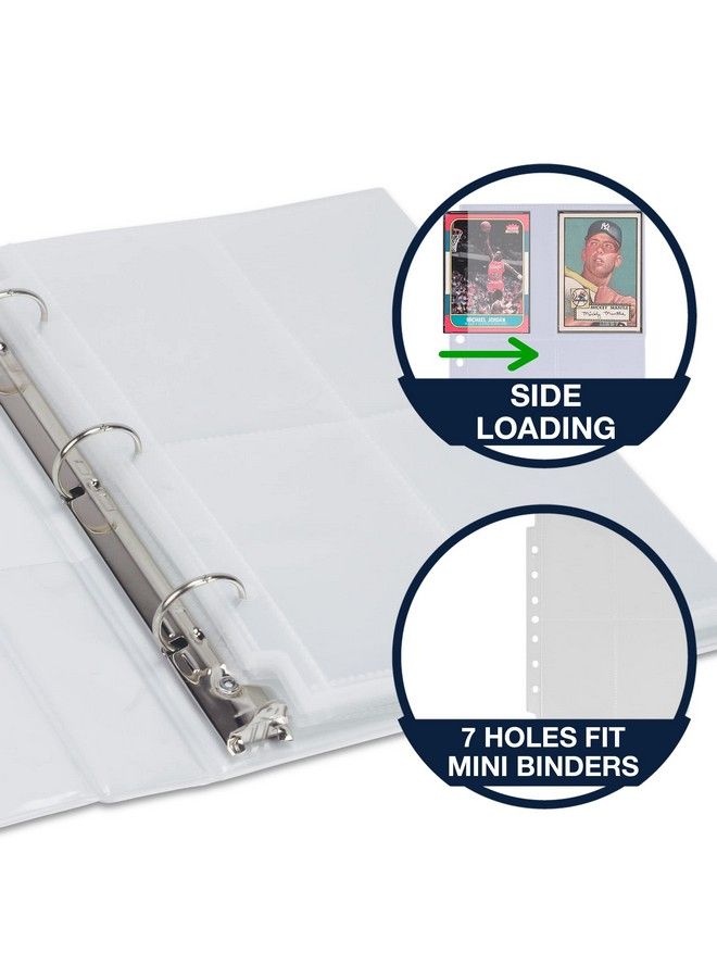 Samsill 4 Pocket Trading Card Sleeve Protectors 50 Pack Fits 3 Ring Mini Binders 200 Side Loading Pockets Holds 2.5 X 3.5 Inch Cards Game Cards Business Cards Sport Cards  - Image 5
