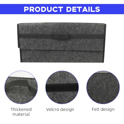STHIRA® Portable Felt Car Boot Organizer Utility Car Organiser And Storage with Handle Space-saving Folding Car Trunk Organizer for Car Accessories, Gadget, Multi-Purpose Car Tool Kit Bag, 50x15x24cm - Image 3