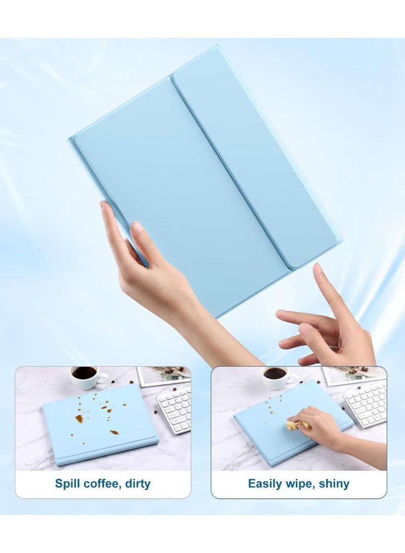 غطاء لوحة مفاتيح لآيباد الجيل الحادي عشر (A16، 2025) والجيل العاشر (2022)، لوحة مفاتيح قابلة للفصل بإضاءة خلفية متعددة الألوان، غطاء مقاوم للبقع، غطاء لوحة مفاتيح محمول خفيف الوزن مزود بحامل ثلاثي، حامل للقلم، مع فأرة بلوتوث، واقي شاشة، قلم ستايلس، وغطاء لوحة مفاتيح، باللون الأزرق. - Image 3
