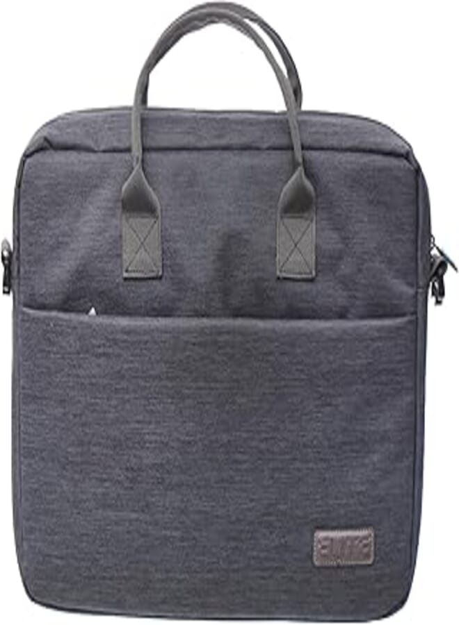 Elite Fabric Elegant Carrying Case Containing Main Pocket With Front And Rear Zipper Pocket Equipped Long Shoulder Strap Compatible With Various Laptops 15.6 Inch - Grey 
