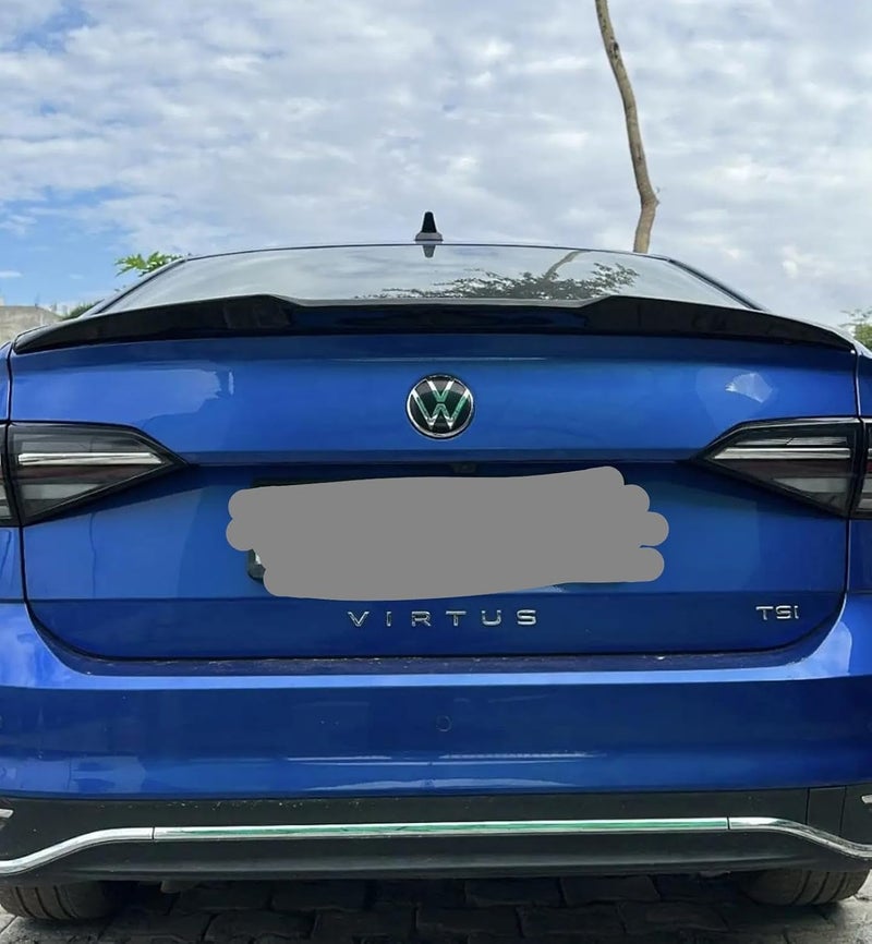 AUTO MT جناح خلفي للسيارة ABS جناح صندوق السيارة أسلوب M4 VW Virtus سكودا سلافيا لامع أسود شفة جناح زخرفي - Image 2