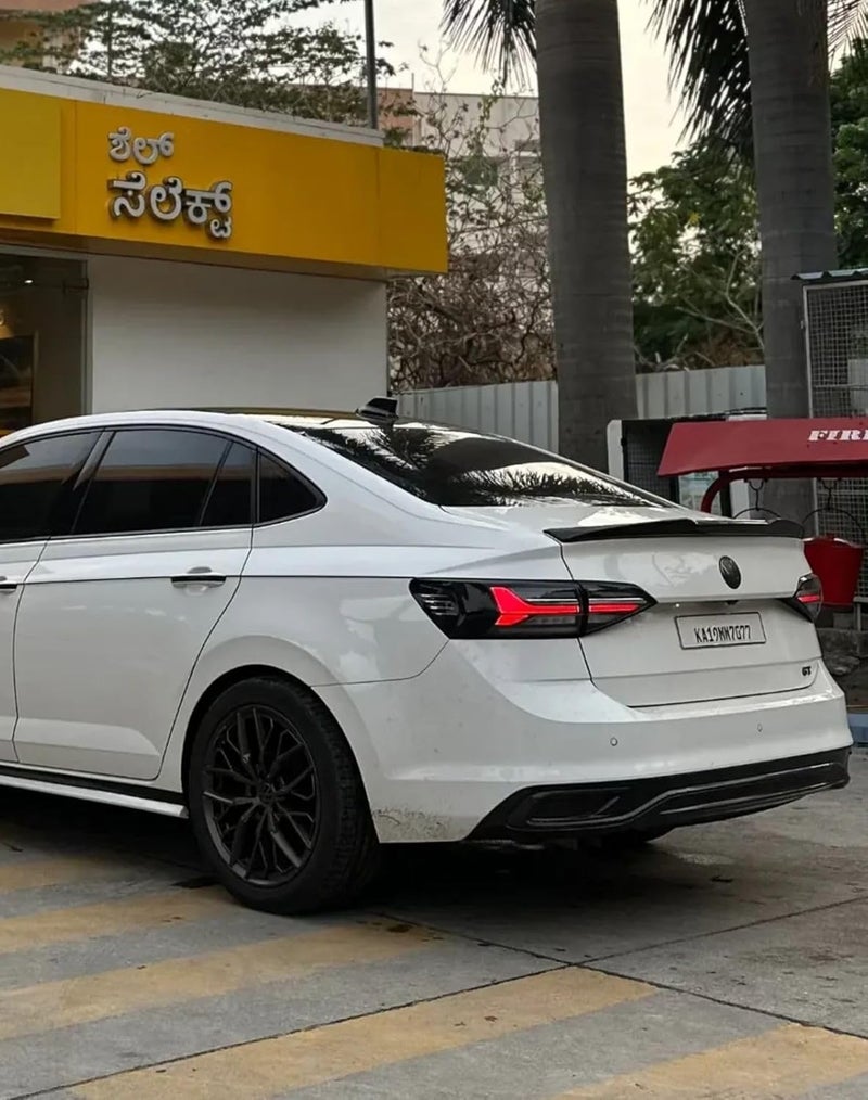 AUTO MT جناح خلفي للسيارة ABS جناح صندوق السيارة أسلوب M4 VW Virtus سكودا سلافيا لامع أسود شفة جناح زخرفي - Image 5