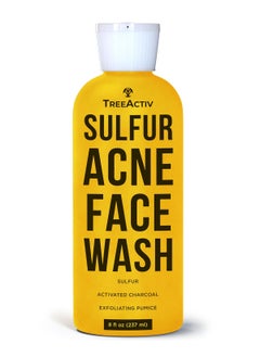 TreeActiv TreeActiv Sulfur Acne Face Wash Original Formula 8 fl oz Exfoliating Acne Face Wash for Men  Women Sulfur Acne Wash for Acne Activated Charcoal  Pumice Foaming Daily Women and Mens Face Wash 