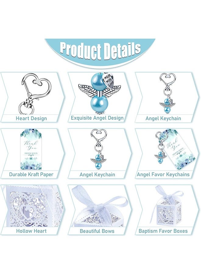 Arabest 12 Sets Candy Gift Boxes, Baby Shower Party Favors Including Keychains, Wedding Party Favors for Guests (Blue)  - Image 3