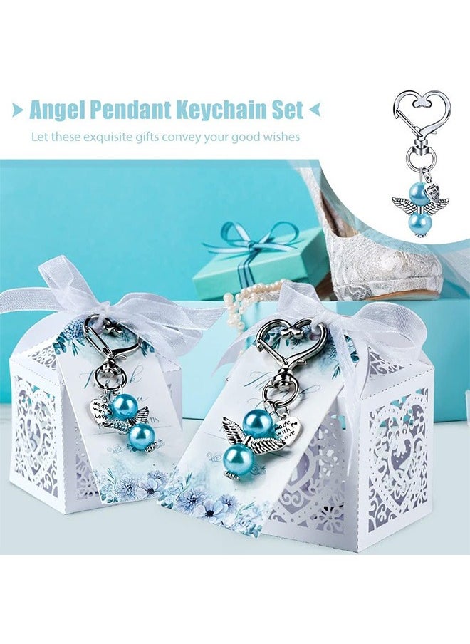 Arabest 12 Sets Candy Gift Boxes, Baby Shower Party Favors Including Keychains, Wedding Party Favors for Guests (Blue)  - Image 4