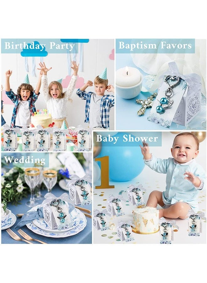 Arabest 12 Sets Candy Gift Boxes, Baby Shower Party Favors Including Keychains, Wedding Party Favors for Guests (Blue)  - Image 5