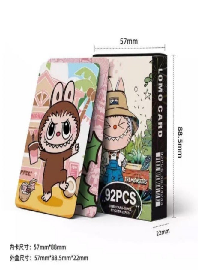 Labubu Collector's Box: 60PCS Double-Sided Matte LOMO Cards + 32PCS  Stickers  - Image 4