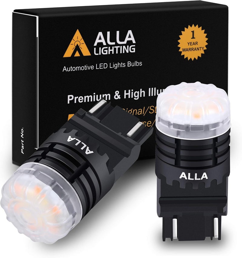 Alla Lighting 4257NA LED Switchback Bulbs - Dual Color 6000K White & Amber Yellow Turn Signal Lights - Image 1