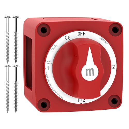 Malictele Battery Disconnect Switch Malictele 300A 1Both2Off Heavy Duty Cutoff Switch 12V48V Waterproof Ignition Protected Power Kill Switch with Knob for Marine Boat Car RV Truck Battery 4 Position - Image 1
