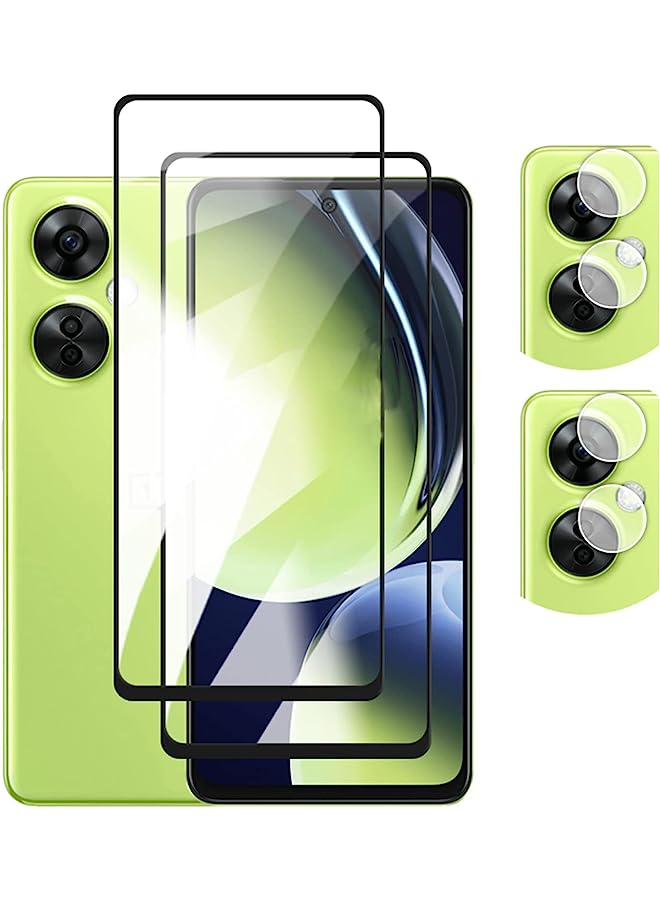 erorex Hugewth Compatible With Oneplus Nord Ce 3 Lite 5G Screen Protector & Camera Lens Protector Tempered Glass Protection Film Full Anti-Scratch (No-Bubble) - Image 1