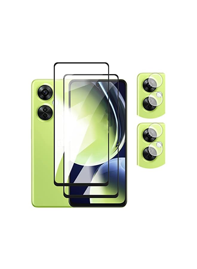 erorex Hugewth Compatible With Oneplus Nord Ce 3 Lite 5G Screen Protector & Camera Lens Protector Tempered Glass Protection Film Full Anti-Scratch (No-Bubble) - Image 2